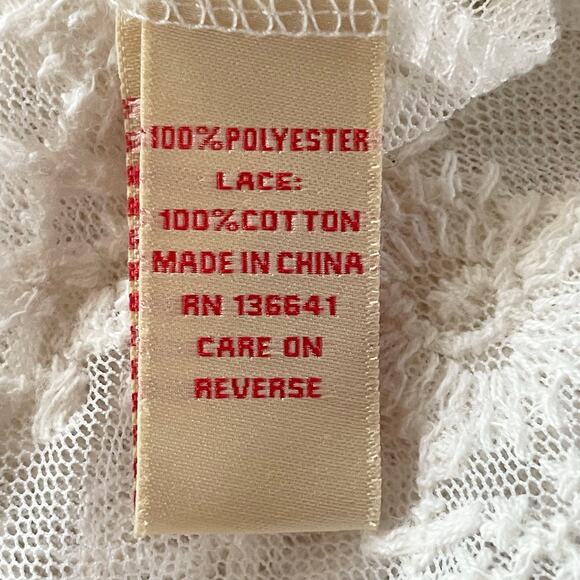 Magnolia Lane Cream Sheer Lace Kimono Size M Fairy Boho Romantic Cottage Angel - Picture 10 of 10